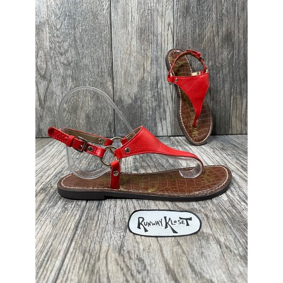 Sam Edelman Shoes - SAM EDELMAN GRETA Ankle Strap Leather Sandals Orange size 6.5M